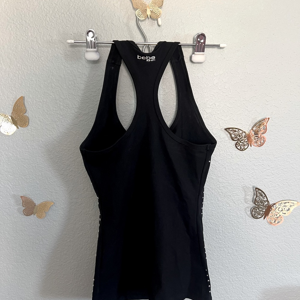 Bebe Sport Rhinestone Athletic Racerback Tank - Picture 2 of 3